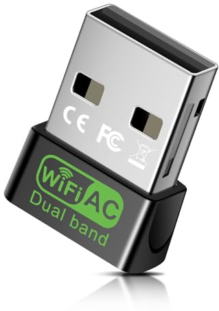 USB WLAN Stick AC600 mit Eingebautem Treiber, DualBand 5GHz/2,4GHz, USB WiFi Adapter für PC