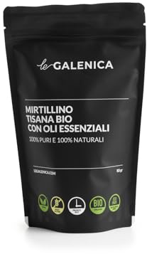leGALENICA Tisana Energizzante Mirtillino BIO con Karkadè, Rosa canina, Mirtillo e Mirto, Oli Essenziali 100% Puri, Benessere, Made in Italy Trentino AA 80 g