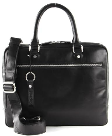 Leonhard Heyden Cambridge Zipped Briefcase 1 Compartment S Black