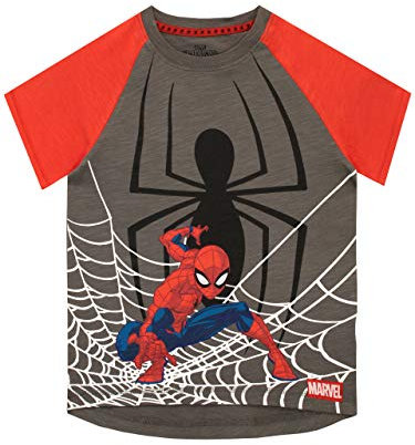 Spiderman - Maglietta a Maniche Corta Ragazzi - Uomo Ragno - 4-5 Anni