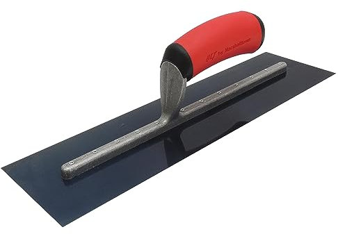 Marshalltown QLT Concrete Finishing Trowel, 20 x 5 Inch Blue Steel Blade, Soft Grip Handle, FT205BR