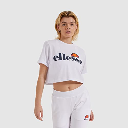ellesse Damen Alberta Cropped Tee Top, Weiß, 34 EU