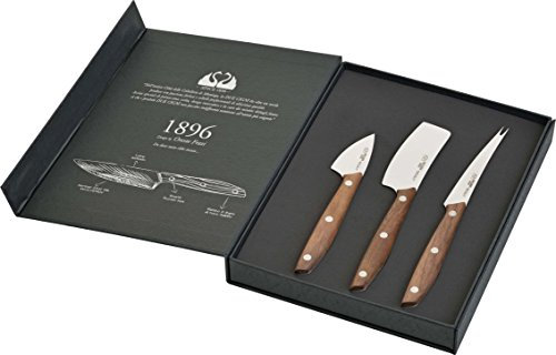 Due Cigni Käsemesser-Set Griff aus Walnußholz in hochwertiger Aufbewahrungsbox Art. 2C 1810 NO