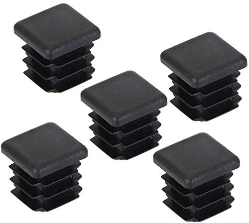 DECARETA 20 Stück Rohrstopfen 30x30MM Lamellenstopfen Vierkant Kunststoff Vierkantrohrstopfen Schwarz Abdeckkappen Vierkantrohr Fußkappen Quadratisch Quadratstopfen für Quadratrohr Vierkantrohr