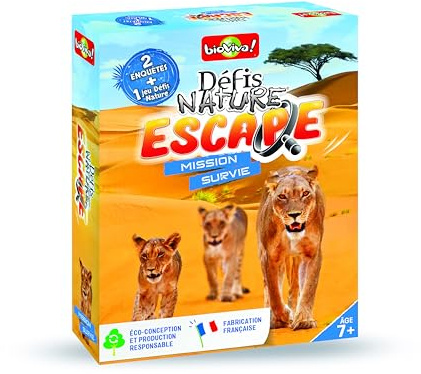 BIOVIVA - Défis nature escape - Mission survie - Jeu de société ludique dès 7 ans -