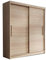 MOEBLO Kleiderschrank Schwebetürenschrankmit Spiegel 2-türig Schrank mit 6 Einlegeböden und Kleiderstange Gaderobe Schiebtüren BxHxT 150x200x61 Lara 04 (Sonoma + Sonoma)