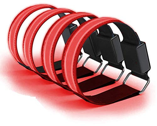 Led Armband Aufladbar, 4 Stück Reflective LED leucht Armbänder Lichtband Kinder Nacht Sicherheits Licht Laufen Joggen Radfahren Hundewandern Running