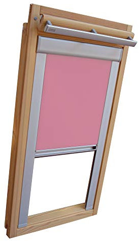 Verdunkelungsrollo THERMO Alu-Rückseite für VELUX Dachfenster TYP GGL/GPL - 606 oder S06 - Farbe Rosa - mit Aluminium Seitenschienen - KLICK Montage