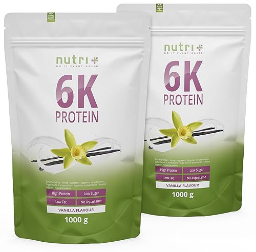 Nutri + Protein Vanille 2 kg - 78% Eiweiß - Proteinpulver - Mehrkomponenten Eiweißpulver - Shape & Shake Pulver ohne Laktose und Milch - 2000 g