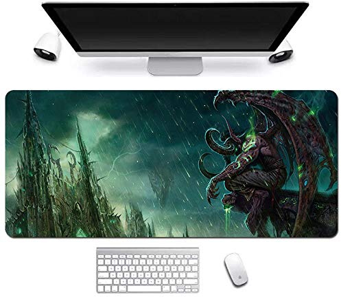 Mauspad World of Warcraft XXL Gaming Mauspad, 900x400mm Anime Mousepad, Höchstmaß an Präzision, extra stark vernähter Rand, gummierte Unterseite, Desktop Computer, B