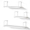 SRIWATANA Rustic Floating Shelves, Decorative Wood Wall Shelves Set of 3, Wall Mounted Storage Shelves for Bedroom, Living Room, Kitchen, Bathroom, Office and More, White