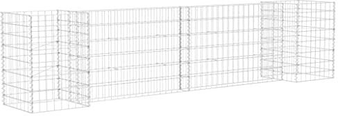 vidaXL Jardinière à Gabion en H Panier de Gabion Parterre Surélevé de Fleurs Plantes Jardin Terrasse Extérieur Fil d'acier 260x40x60 cm