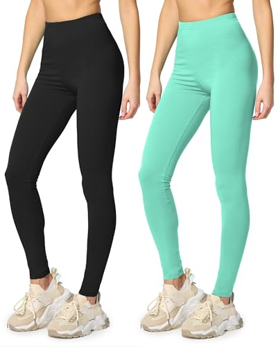 Merry Style Leggings Damen Baumwolle lang Blickdicht Sportleggings MS10-198 | Mittlere Bundhöhe, elastischer Bund, atmungsaktive Baumwolle, weich und hautfreundlich, für Alltag, Yoga, Sport und Freizeit