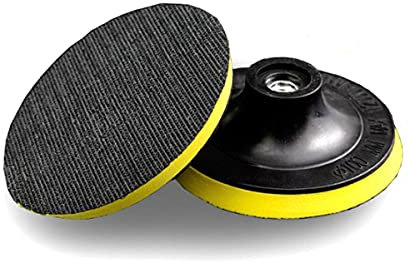6 Inch Hook & Loop Backing Pad Polishing Pad Disc Orbital Sander, M14 Angle Grinder Electric Drill Adapter, Yellow, 2 Pcs