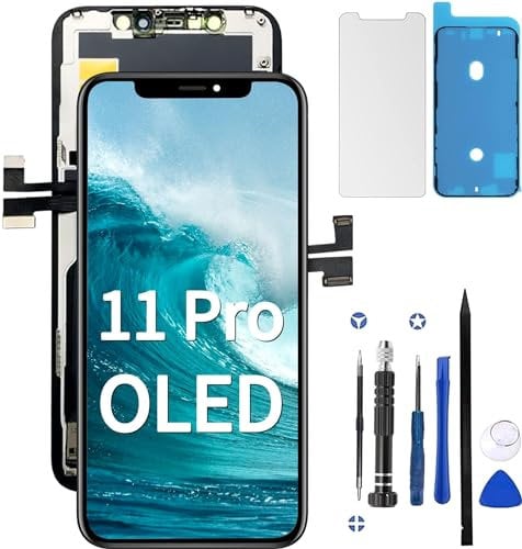 ZOETEC MP+ Screen Replacement for iPhone 11 Pro 5.8 inch (Model A2160, A2217, A2215) OLED and Touch Panel Assembly Part with Touch Screen Complete Repair Kit Waterproof Adhesive (Hard OLED)