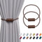 Pretty Jolly magnetische Vorhang Raffhalter handgefertigtes Gewebe Seil Vorhang-Raffhalter Einfachheit dekorative Vorhang drapieren Krawatte zurück für Haus Fenster Drapery, Kaffee tief, 2 Stück