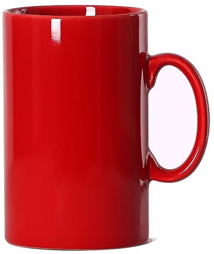 Smilatte 28 OZ/800ml Extra Large Ceramic Coffee Mug, Tall Giant Mug Jumbo Super Big Porcelain Tea Cup with Handle for Men, Red