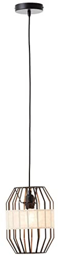 BRILLIANT Lampe, Slope Pendelleuchte 23cm schwarz/natur, 1x A60, E27, 40W, Kabel kürzbar/in der Höhe einstellbar