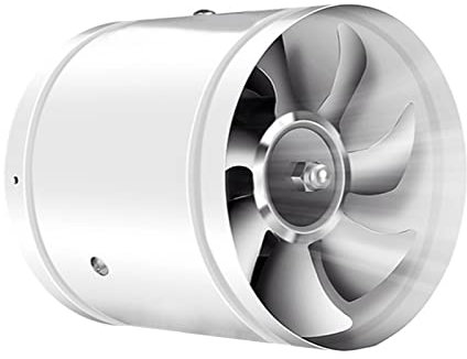 EUNEWR Axialer Rohrventilator Ø200mm, Abluftventilator Ø200mm Zuluft/Abluft, 25W Für Bad, WC, Küche, Gewächshaus, Zelt, Garage (200mm, White)