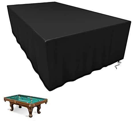 Fenghome Funda para mesa de billar, impermeable, de 7/8 pies, para mesa de patio, tela Oxford a prueba de polvo, con cordón, 225 x 116 x 82 cm