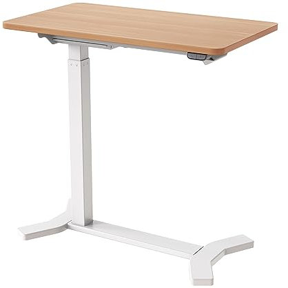 ESMART EAC-121WM 70 x 40 cm Ahorn Dekor - Mobiler stufenlos elektrisch höhenverstellbarer Beistelltisch 65-103 cm auf Rollen für Couch, Bett, Kinderzimmer und Homeoffice
