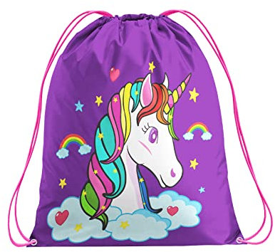 Artexia Unicorn 2 Turnbeutel für Mädchen - Wasserdicht, Strapazierfähig mit Innentasche und Reißverschluss - Schwimmtasche für Kinder