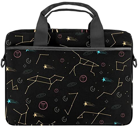 Zodiac Laptop-Schultertasche, Umhängetasche, Messenger-Tasche, bunt, schwarz, für 13 / 13,3 / 14,5 Zoll (33,8 cm) Laptop-Tablet-Schutzhülle, mehrfarbig, 11x14.5x1.2in /28x36.8x3 cm