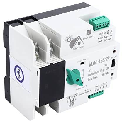 Doppelt Strom Automatischer Transferschalter 2P AC 100A Unterbrechungsfreier ATS PC Hutschiene Übertragungsschalter Controller für Fabriken, Einkaufszentren,Kindergärten,NLQ4-125/2P