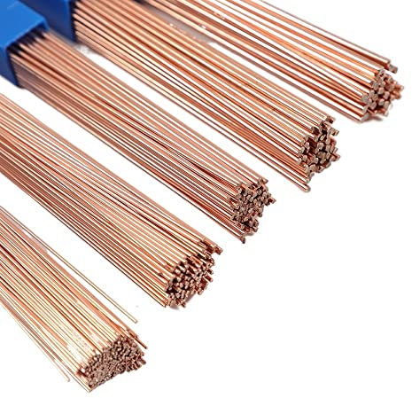 AHSKY 5 pièces/10 pièces Baguette de Soudure en Laiton Dia 1/1.5/2/2.5/3mm 50cm électrode de cuivre phosphore Fil de Soudure Baguette de Soudure Bronze Pas Besoin de Poudre de Soudure (Size : 2.5mm,