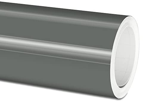 Actinium® Plotterfolie (12€/qm) 751c 071 Grau Glanz 5m x 126cm High Performance Cast Folie, gegossene Selbstklebende Autofolie glänzend