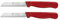 GGS Solingen Knife, Red Set of 2 Vegetable Knife Set, Fruit Knife, Tomato Knife, Steak Knives, Serrated, Dishwasher Safe, German Stainless Steel, Chef Kitchen Knife Set (Red Set of 2)