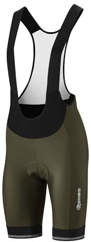Gonso W Sitivo Bib Oliv - Elastische gepolsterte Damen Rennrad Trägerhose, Größe 42 - Farbe Dakota Shadow - Bright Green