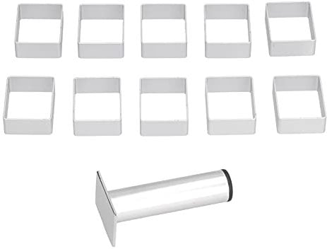 QANYEGN Cortadores de galletas de pastelería, moldee rectangular para galletas, Cortador de galletas cohete de acero inoxidable, moldees Cuadrados para La Cocina para Hornear Tartas