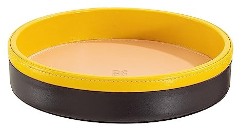 DuDu Rundes Leder-Tablett für den Eingangsbereich, kleines 16cm großes Tablett in Buntem Design, Deko-Objekt für Zuhause Burgundy