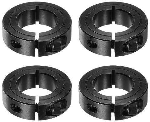 sourcing map Lot de 4 colliers de serrage avec vis de réglage - Alésage de 2,5 cm - Diamètre extérieur : 1,27 cm - Largeur : 1,27 cm - Plaqué oxyde noir