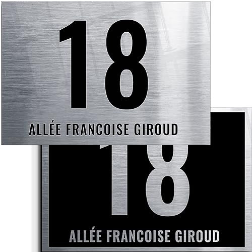 Numéro de maison extérieur autocollant| Numéro de rue autocollant | ANNODISE 270 x 185 | Matériaux durables et inoxydables | Fabriqué en France