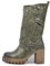 IF FASHION Stivaletti Tronchetti Da Donna Con Tacco Grosso Plateau Borchie Pelle Sintetica G673 verde militare N.37
