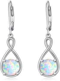 Opal Ohrringe Sterling Silber 925 hängend Creolen Baumeln Damen mit 5A Opal Geburtsstein für Frauen Geburtstags Schmuck Geschenk für Sie