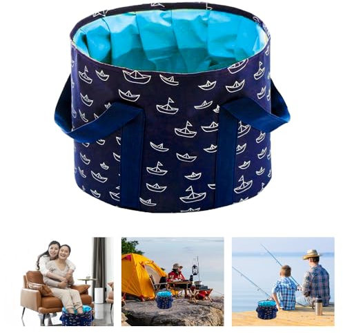 ADERTOS Cubo Plegable para Camping de 22 litros Cubo de Agua Plegable Portátil Cubo Plegable para Agua Multifuncional para Ducha Lavabo Remojar los Pies Lavar Platos Ropas para Casa Viajes Hiking