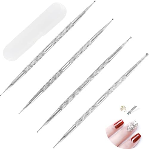 4 Pcs Dotting Tools,Professional Ball End Nail Art Tools Nail Art Brushes Nail Design Tools Dotting Pen Tool Nail Art Kit Nail Brush for Nail Art Nail Art Brushes for Gel Nails Nail Pen