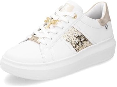 Rieker Damen Low-Top Sneaker W1202, Frauen Halbschuhe, lose Einlage,Turnschuhe,Laufschuhe,straßenschuhe,Sportschuhe,Weiss Kombi (82),39 EU / 6 UK