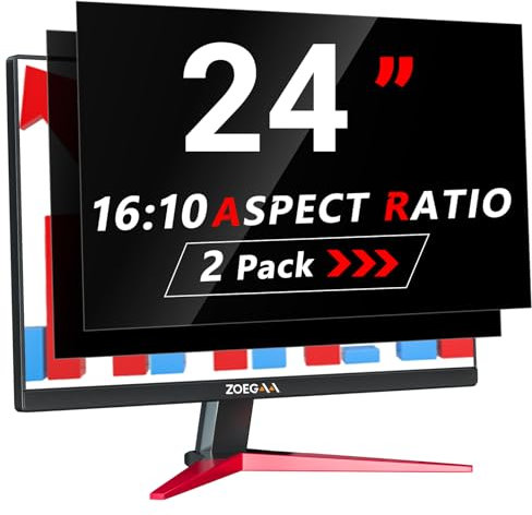 ZOEGAA 2 Stück Blickschutzfilter 24 zoll 16 10 Entwickelt und Produziert Fabrik, Abnehmbar Blickschutzfolie &Anti-Blaulicht Blickschutzfilter für HP Dell Acer Asus Samsung Lenovo