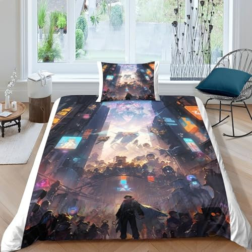CKSEKD Assassin Duvet Cover Set Kissenbezug Verstecktes Scharnier Bettbezug Baumwolle Killer Bettwäsche Set Wärme Zum Schlafen Steppdeckenbezug Single(135x200cm)