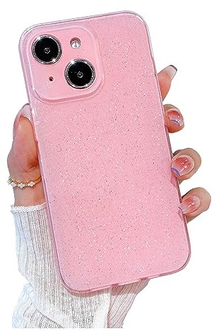 Ownest Compatible with iPhone 13 Case, Glitter Bling Cute Phone Case for Women Girls Soft Twinkle Sparkly Protective Case for iPhone 13 -Pink
