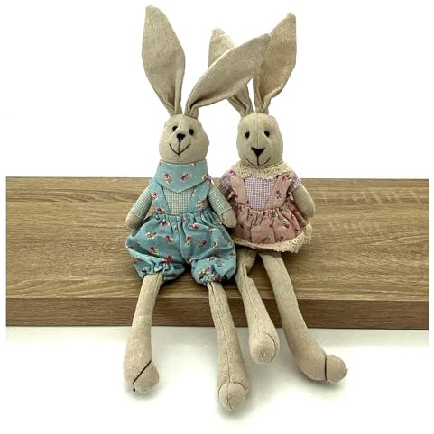 Hans-Textil-Shop Kantenhocker Hase Blau - Kantensitzer, Ostern, Deko, Fenster, Kinder, Zimmer, Deko