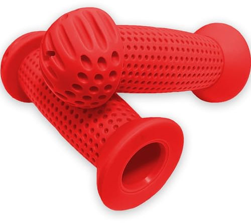 FRSOHEWIN Puños ergonómicos de goma antideslizantes para bicicleta para niños, 1 par de bicicletas de ciudad, 100 mm, color rojo