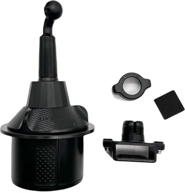 YIGZYCN Cup Holder Mount With Height Adjustment And MicHolder For Most Brand Handhelds Radio WalkieTalkie Car Mount Mobile Radio Cup Holder Mount