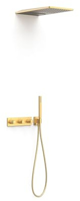 Tres 30725305OM B-System Grifo-Set Termostático Empotrado mit 3 Vías Ducha Color Oro Mate 24 K