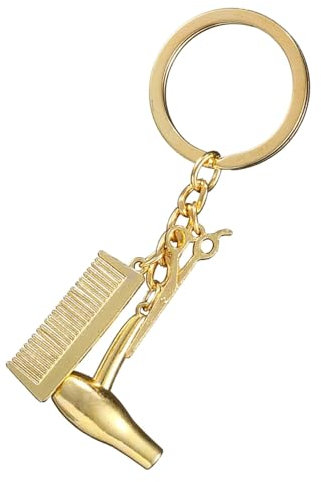 Friseur-Schlüsselanhänger, Scherenkamm-Anhänger, Schlüsselanhänger, Friseure, Haarstylisten-Schmuck, modischer Anhänger für Salon-Abschlussschmuck, gold, Refer to