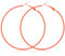 Große Neon Ohrringe Damen 6cm Vintage Creolen 80er 90er Jahre Runde Metall Hoop Earrings für Party, Halloween, Weihnachten, Mottoparty, Kostümparty (Orange)